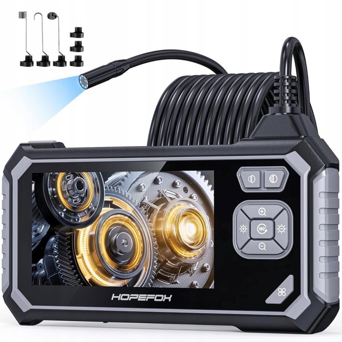 hopefox kamera inspekcyjna 4.3" ips wodoodporna 1080p 8 led 5m kabel