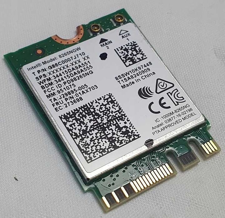 Wi-Fi модуль + Bluetooth 4.2 – Intel Wireless-AC 8265NGW "(5490/7490)"