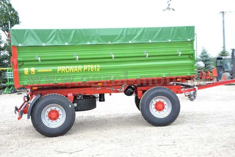 Przyczepa dwuosiowa pronar PT610 i PT612 szerokość paletowa 10/12 ton