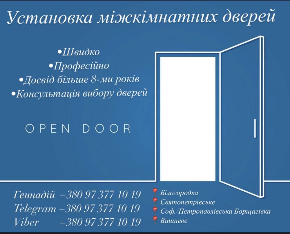 Установка міжкімнатних дверей
