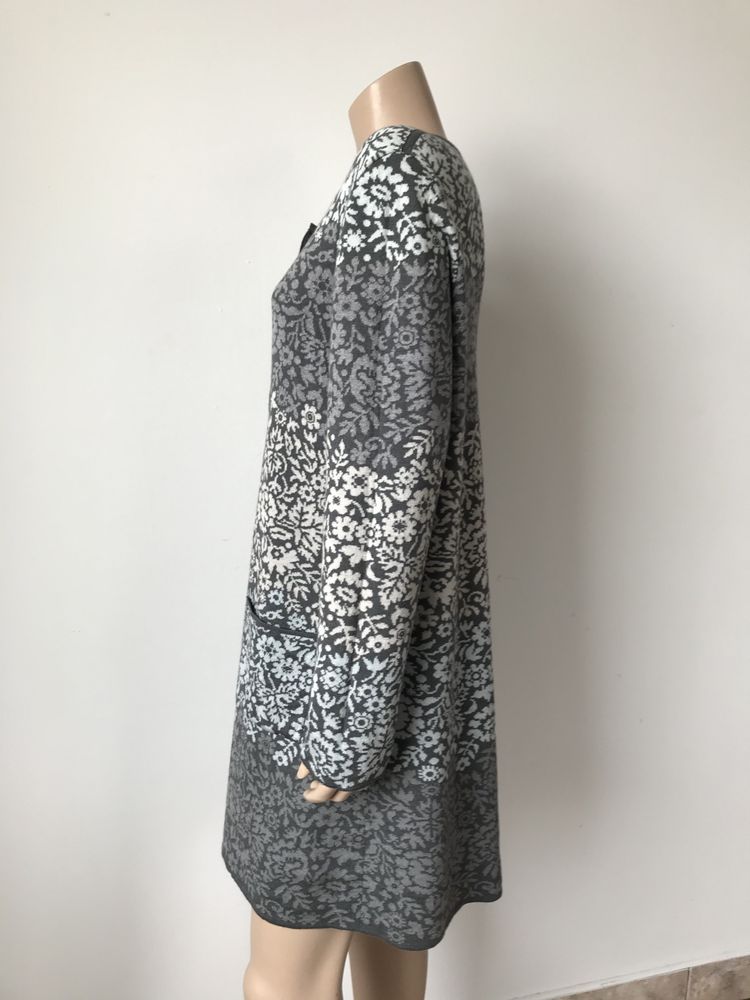 Oleana dłuższy sweter damski XL wełna merino jedwab