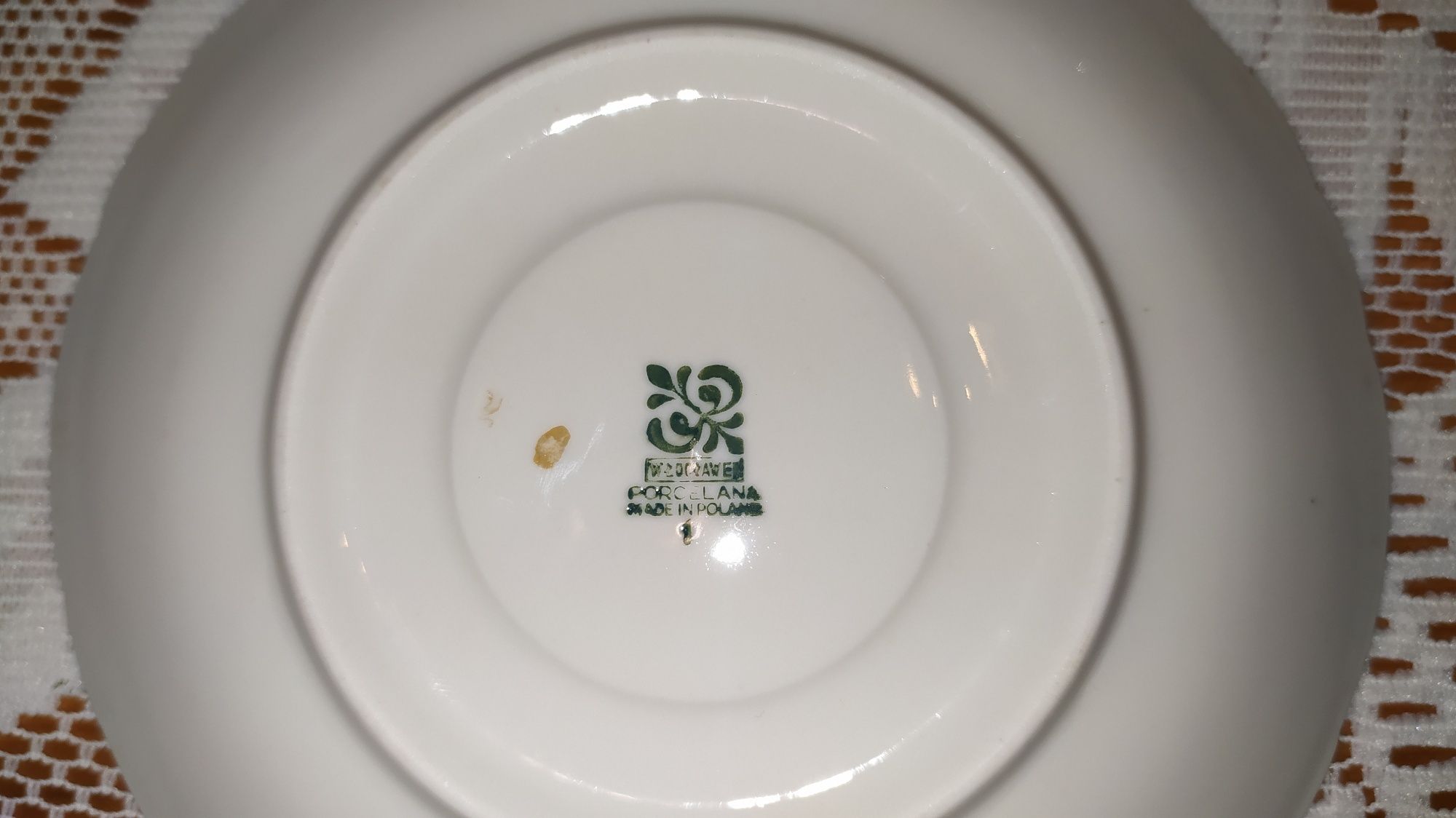 Miodowy zestaw kawowy Porcelana Włocławek 12 osób, 27 elementów