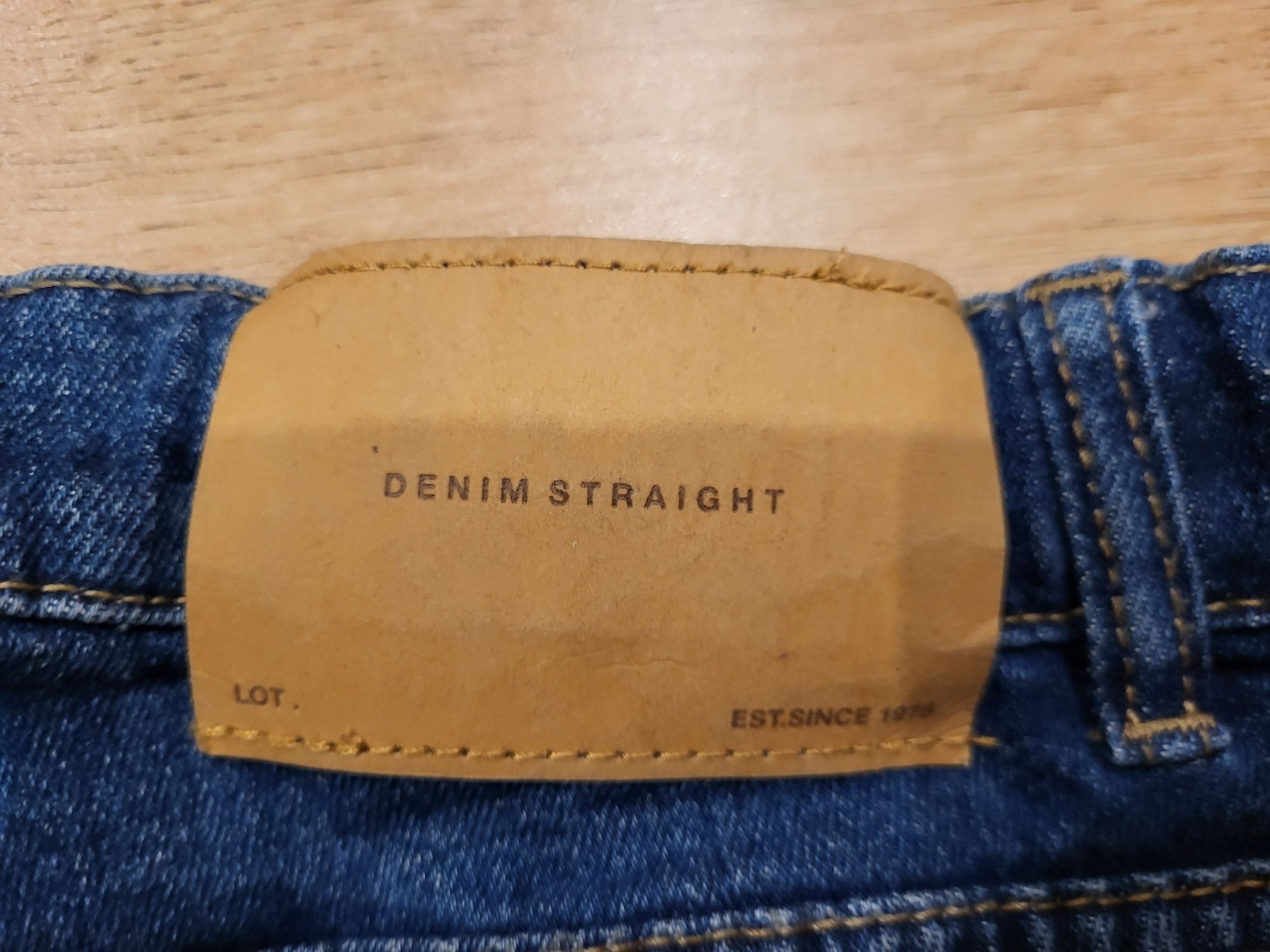 Zara 164 jeansy granatowe straight fit spodnie dżinsowe