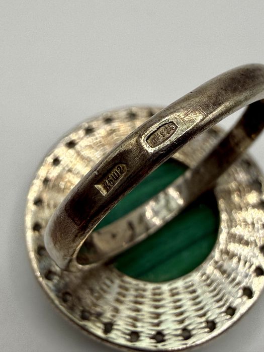 Срібний набір з малахітом 925