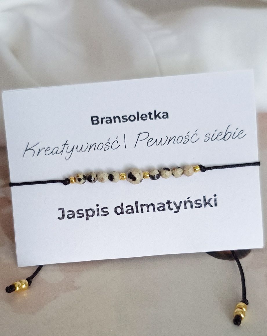 Bransoletka kamienie naturalne minerały Jaspis dalmatyński