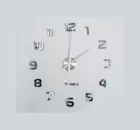 Zegar ścienny DIY 70 -130 CM 3D przyklejany nowoczesny Srebrny Lustro