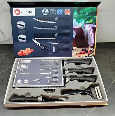 Набір кухонних ножів із нержавіючої сталі 6 предметів