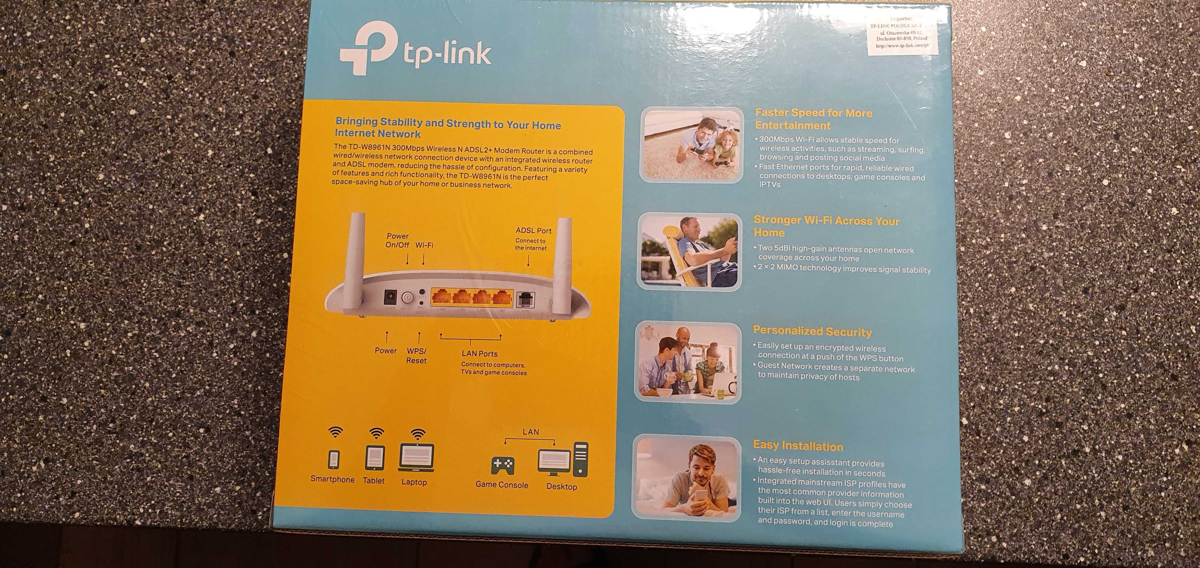 Router bezprzewodowy TP Link TD W8961N 75 zł