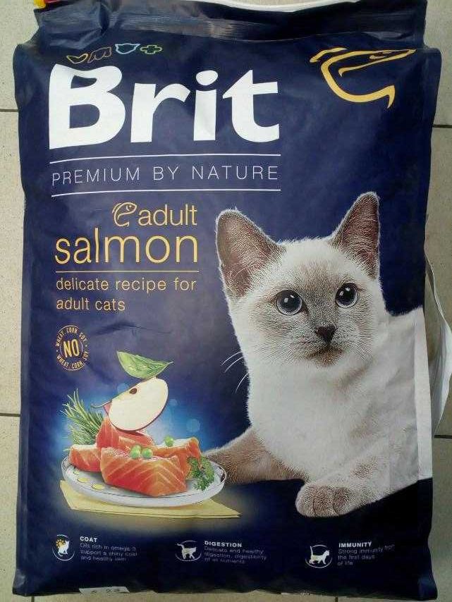 Сухой корм для котов лосось Brit Premium by Nature Cat Adult Salmon