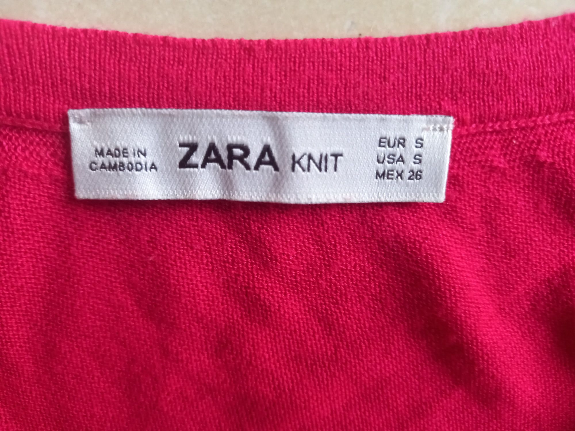 Sweter cienki czerwony ZARA w serek XL XXL Nowy oversize