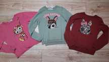 122-128 SWETEREK H&M cekiny zestaw x3 sarenka NOWY