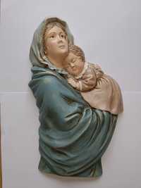 Płaskorzeźba Madonna z Dzieciątkiem  figurka Matka Boża z ulicy boska