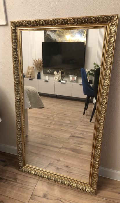Lustro w złotej ramie 50x100 cm