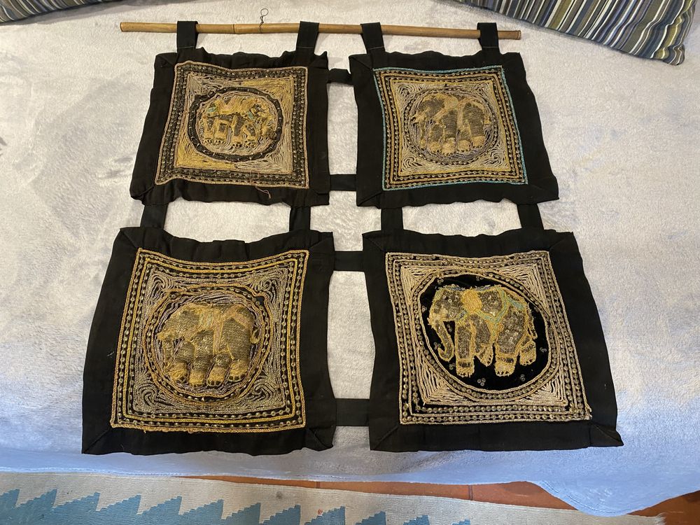 Quadro Tapete de parede tapeçaria Tailandesa bordada à mão