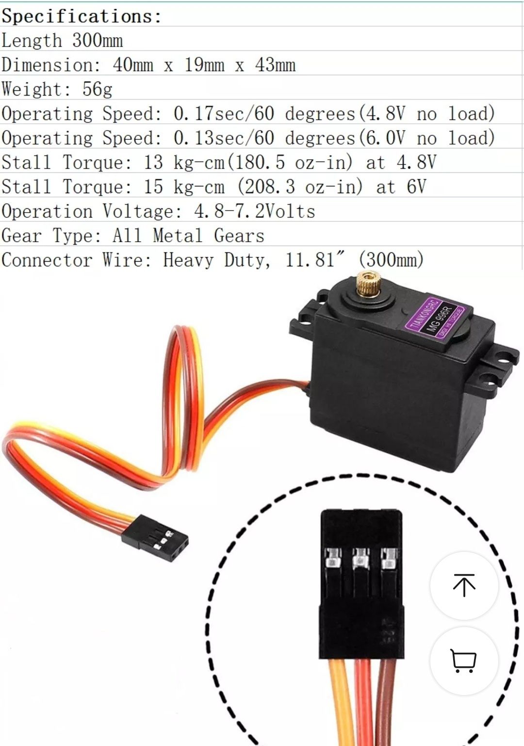 Serwo mechanizm serwo  15kg RC metalowe zebatki