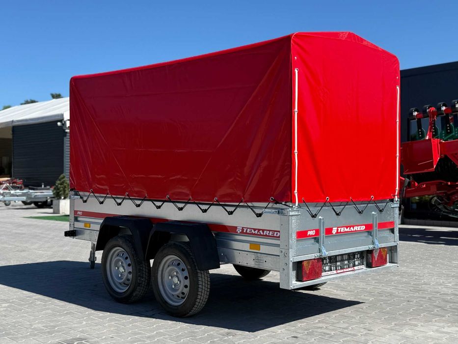 Przyczepka do straży 264 x 126 cm strażacka z plandeką czerwoną 110 cm