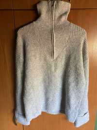 Piekny sweterko/golf szary pull&bear