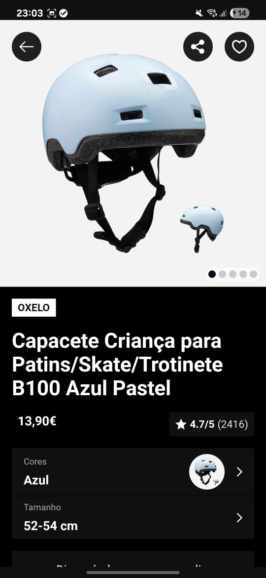 Skate e capacete criança Decathlon