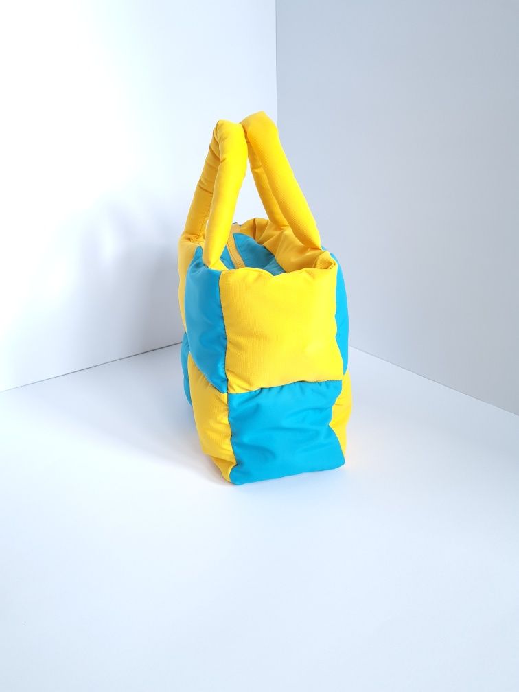 Дутая сумка из плащевки (стеганая сумка, шоппер)