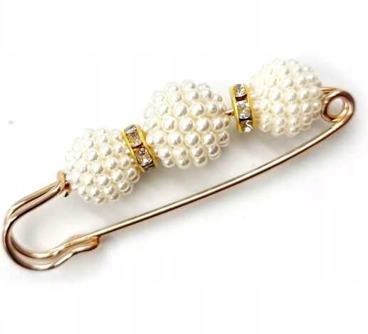 Broszka agrafka złota perła Elegancka kod A12