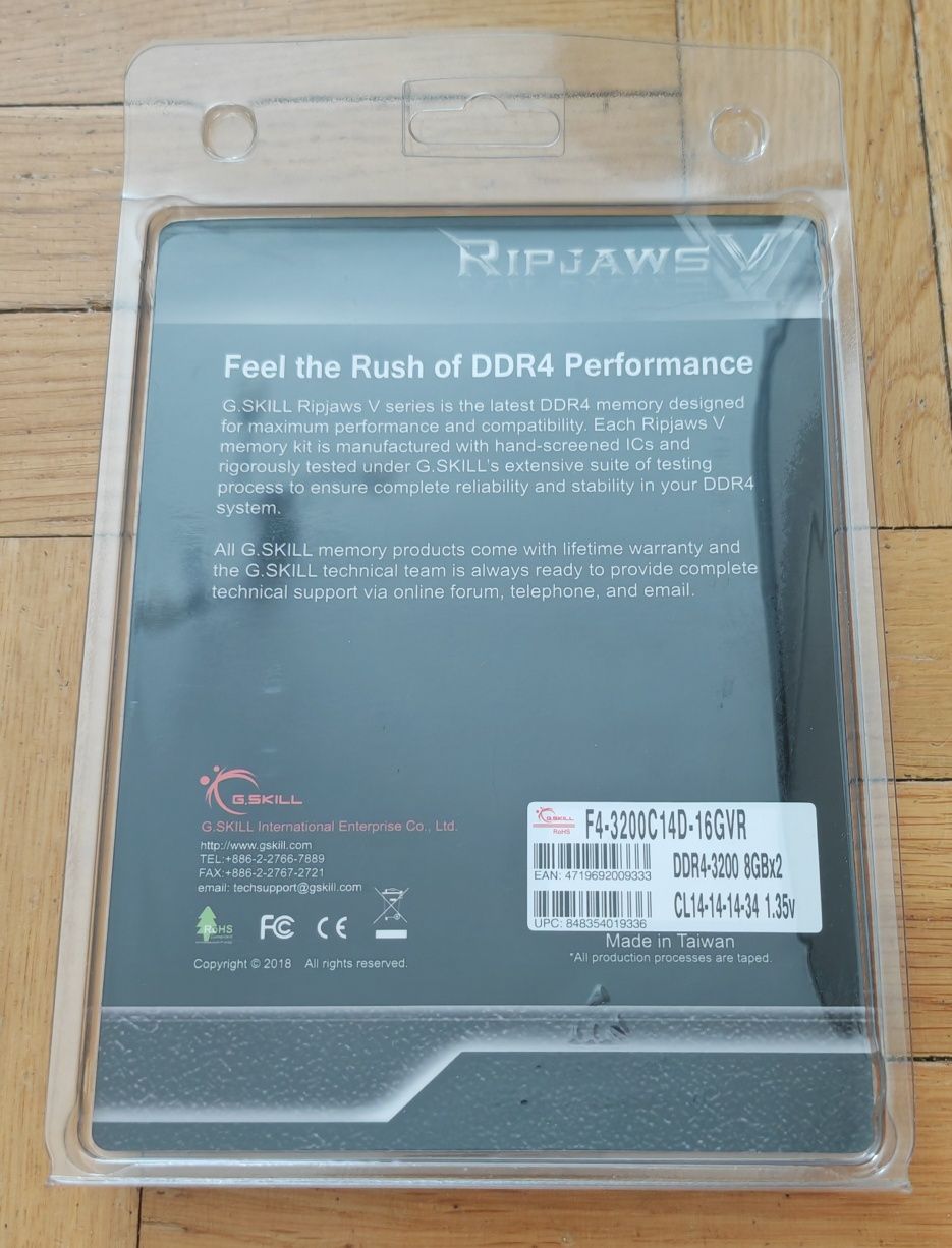 Pamięć 16GB (2x8) DDR4 CL14 G.Skill Ripjaws V  3200MHz Rar !!