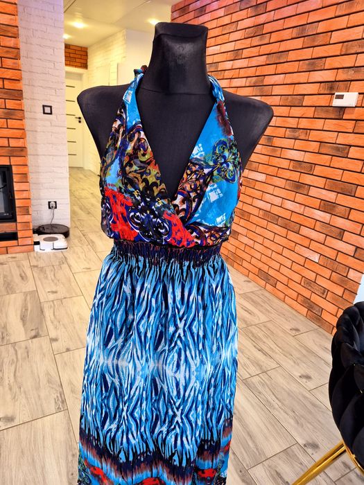Letnia kolorowa sukienka maxi S/M
