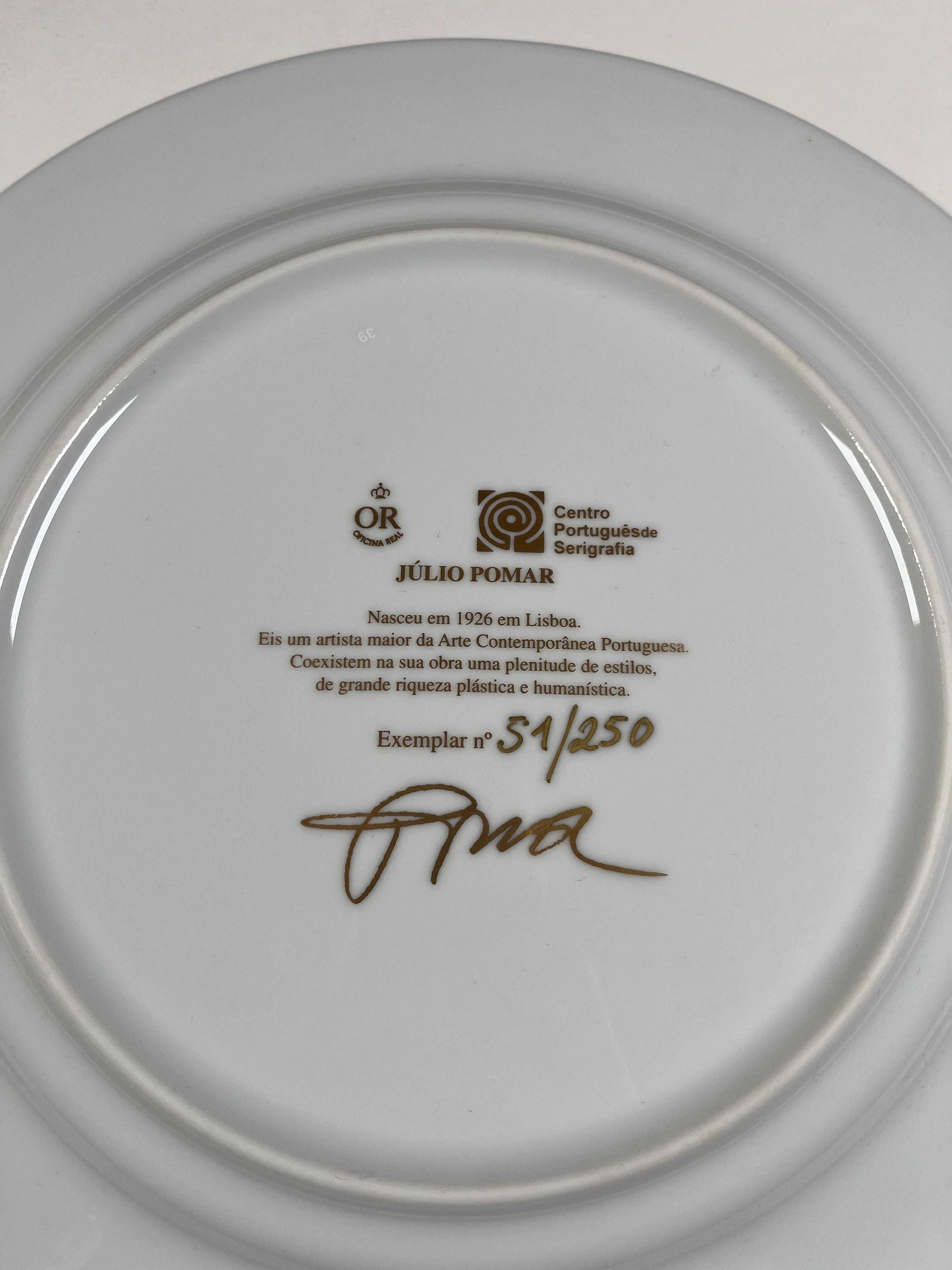 Júlio Pomar Prato em porcelana "o estudioso"