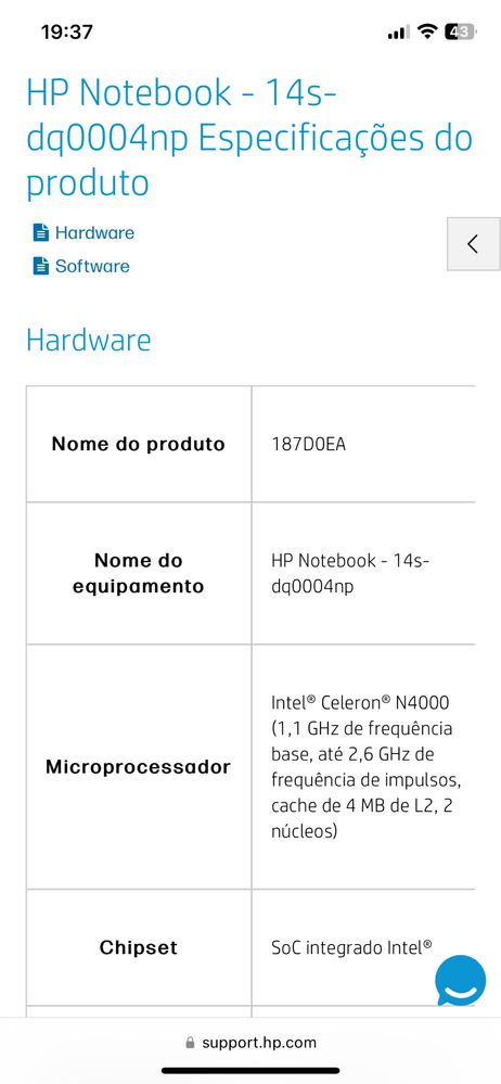 HP Netbook 8Ram 11 Windows