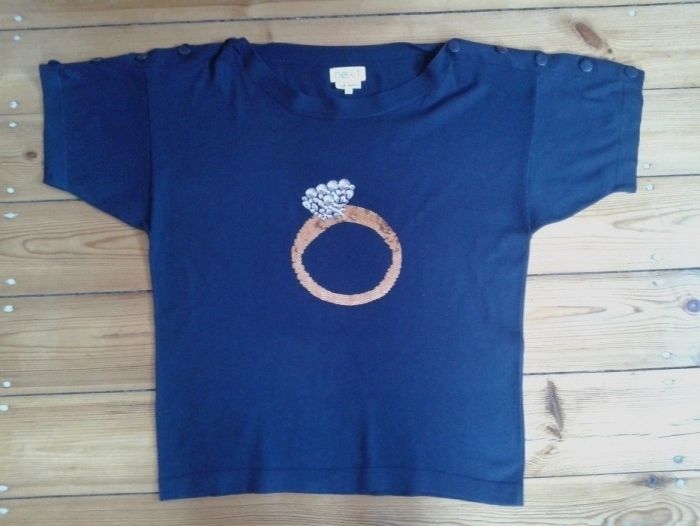 Sweterek bawełniany z cekinami i kryształkami Roz. 42 NEXT