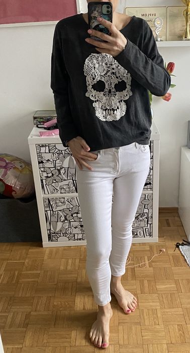Filippa K białe spodnie jeansy skinny xs/s