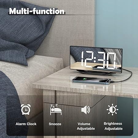 Zegar budzik MESQOOL czarny 20cm