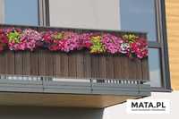 Osłona balkonowa ze wzorem "Kwiaty balkonowe". Całoroczna.
