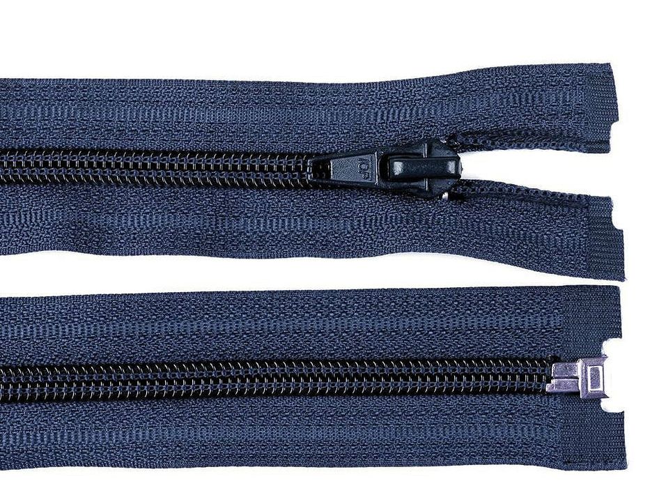 Zamek żyłka rozdzielczy 70 cm ( Granatowy ). Import