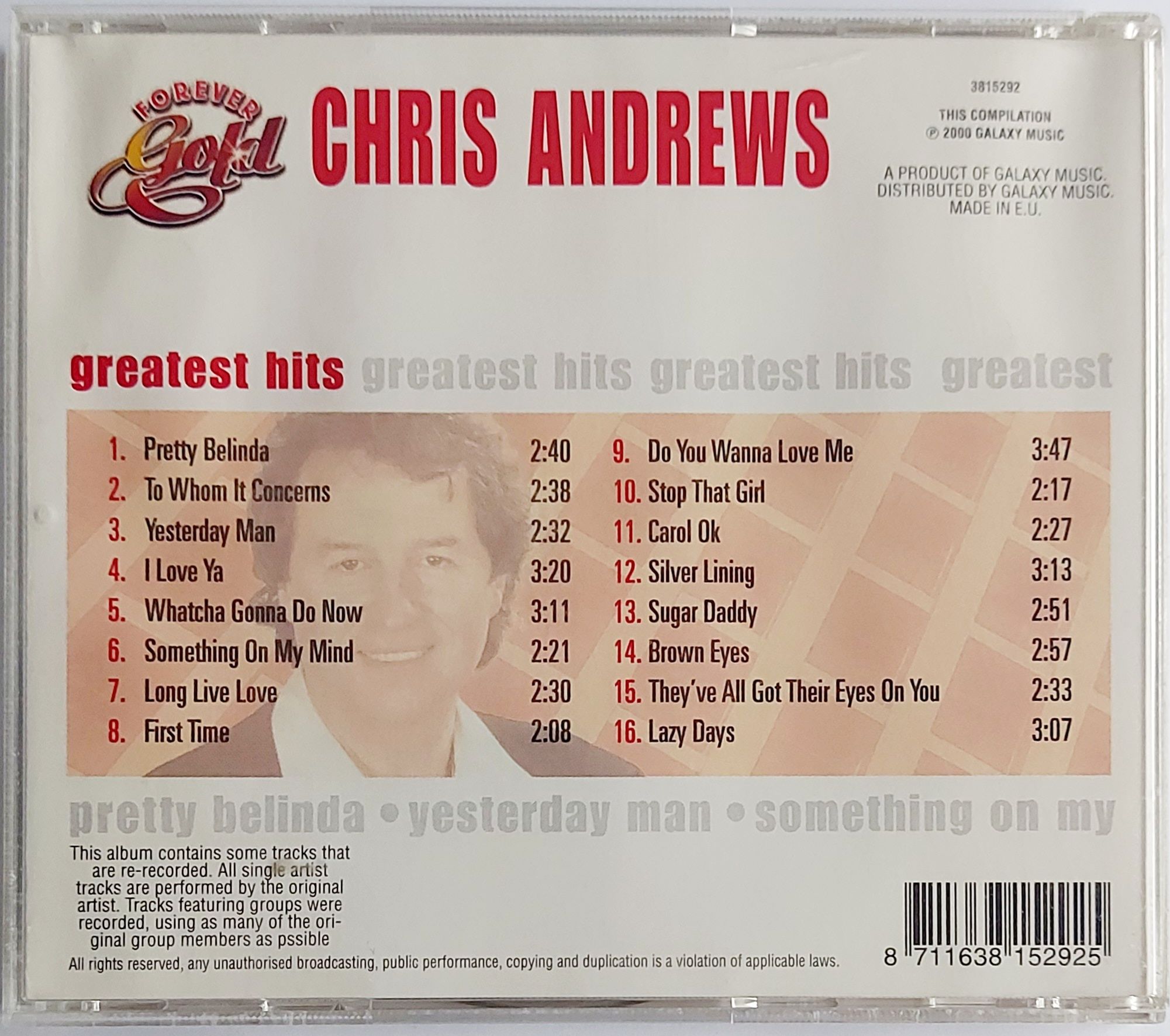 Chris Andrews Greatest Hits 2000r