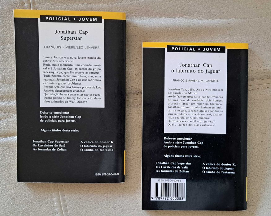 Livros da série policial jovem "Jonathan Cap"