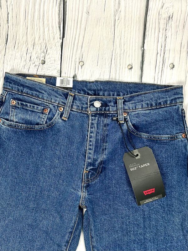 Levis Lot 502 Jeansy Męskie Spodnie Slim Taper Logowane r. W32 L34