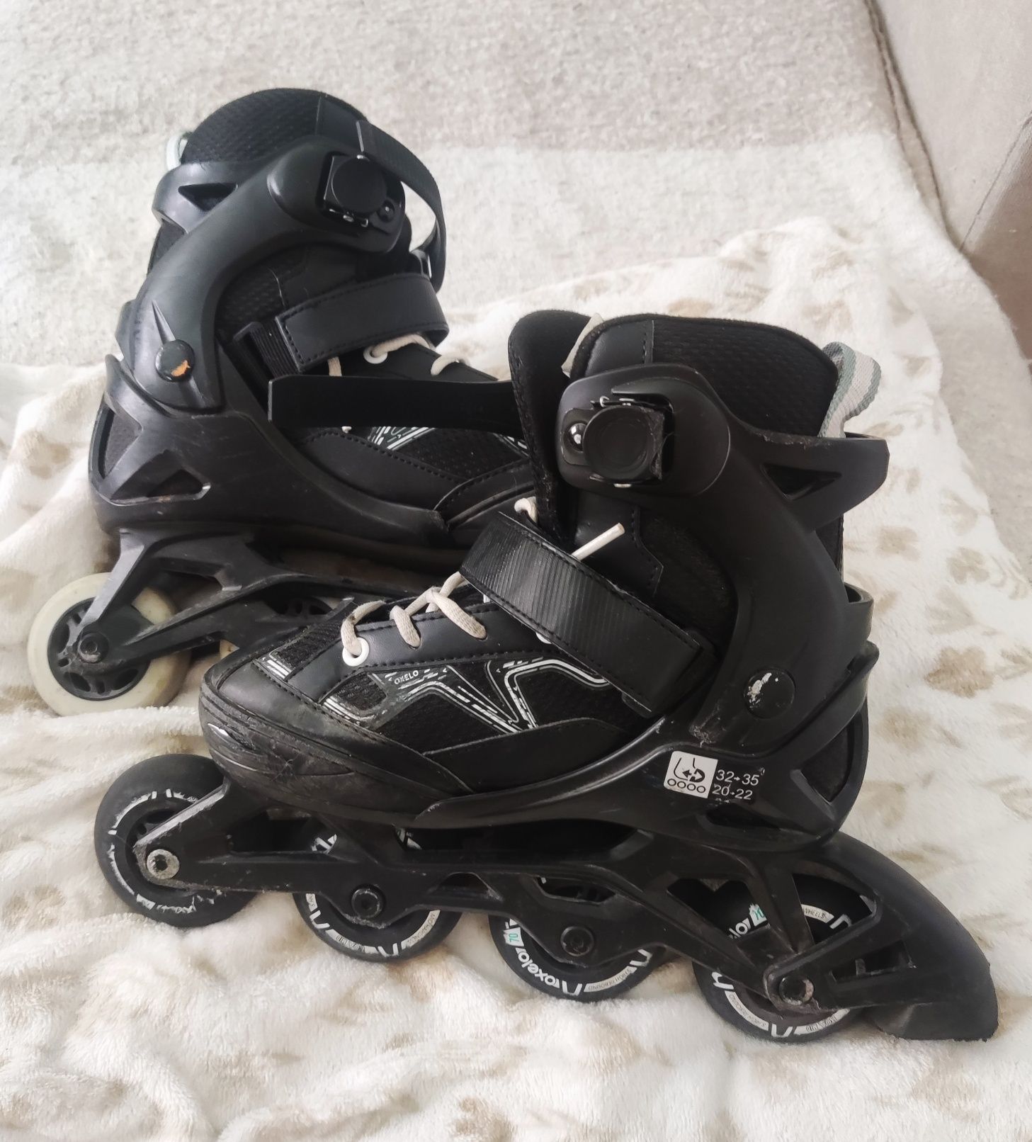 Patins Decathlon Fit 3 Jr - 35/38 + kit proteção + capacete