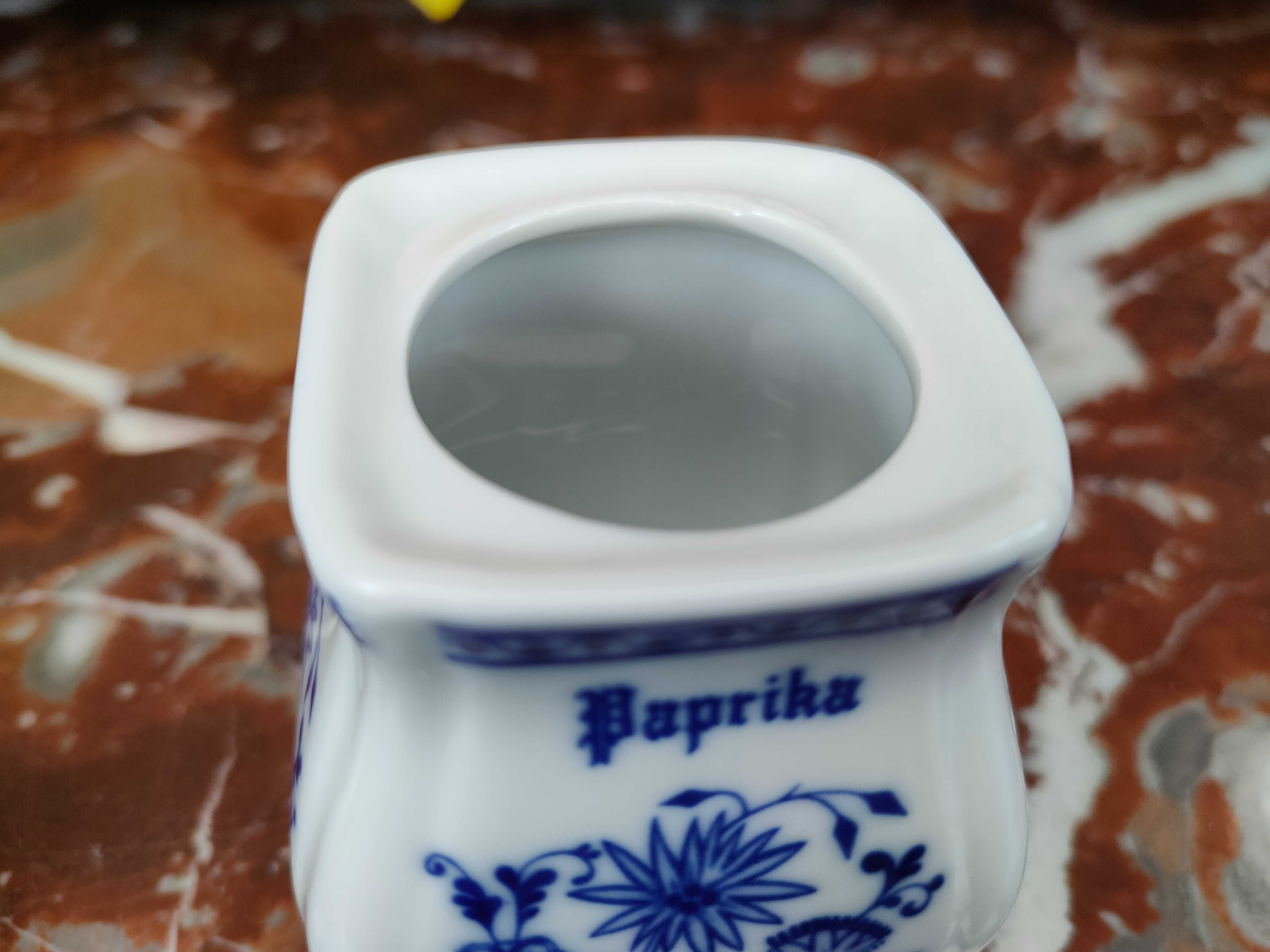 Mały porcelanowy pojemnik - Paprika - Wzór cebulowy - 130ml - Inglasur