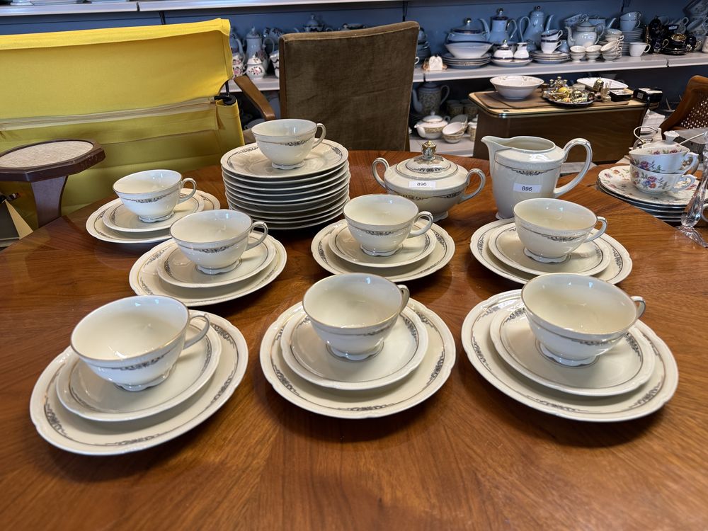 Serwis porcelanowy 50 Jahre herbata trio cukiernica mlecznik 896