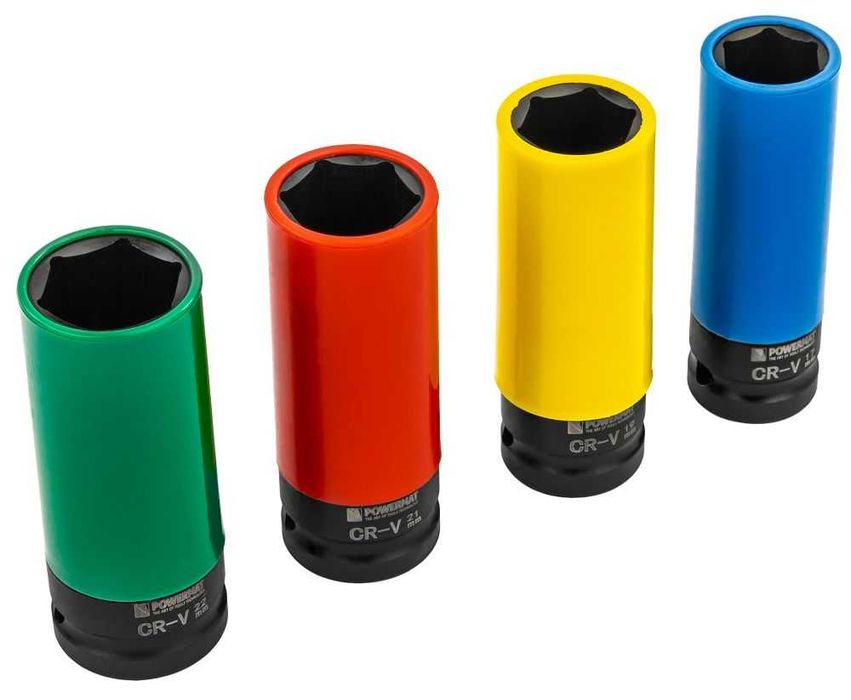 POWERMAT Zestaw Nasadek Udarowych Do Felg 17/19/21/22mm 4szt. PM1379