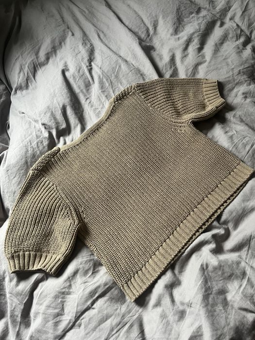 & other stories sweter krótki crop top bawełna l bufiaste rekawy