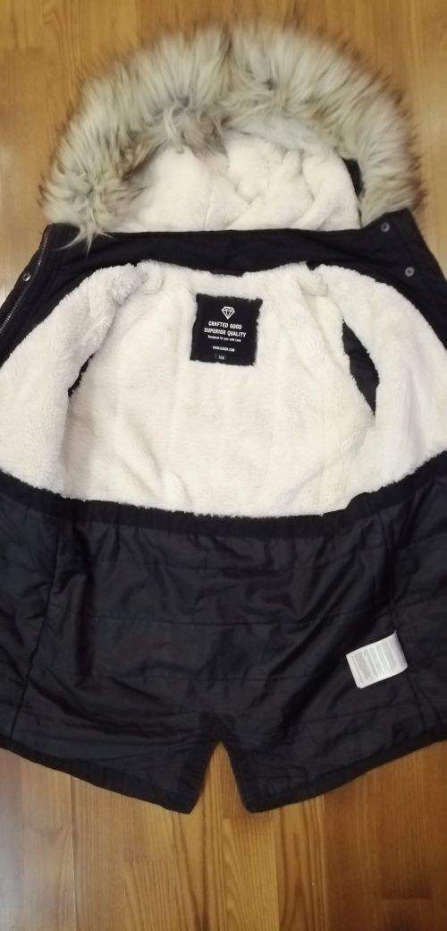 Kurtka zimowa parka czarna r. 158 Canda C&A