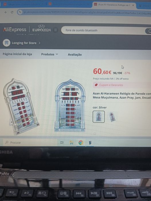 Calendário, relógio islâmico e gregoriano led-NOVO