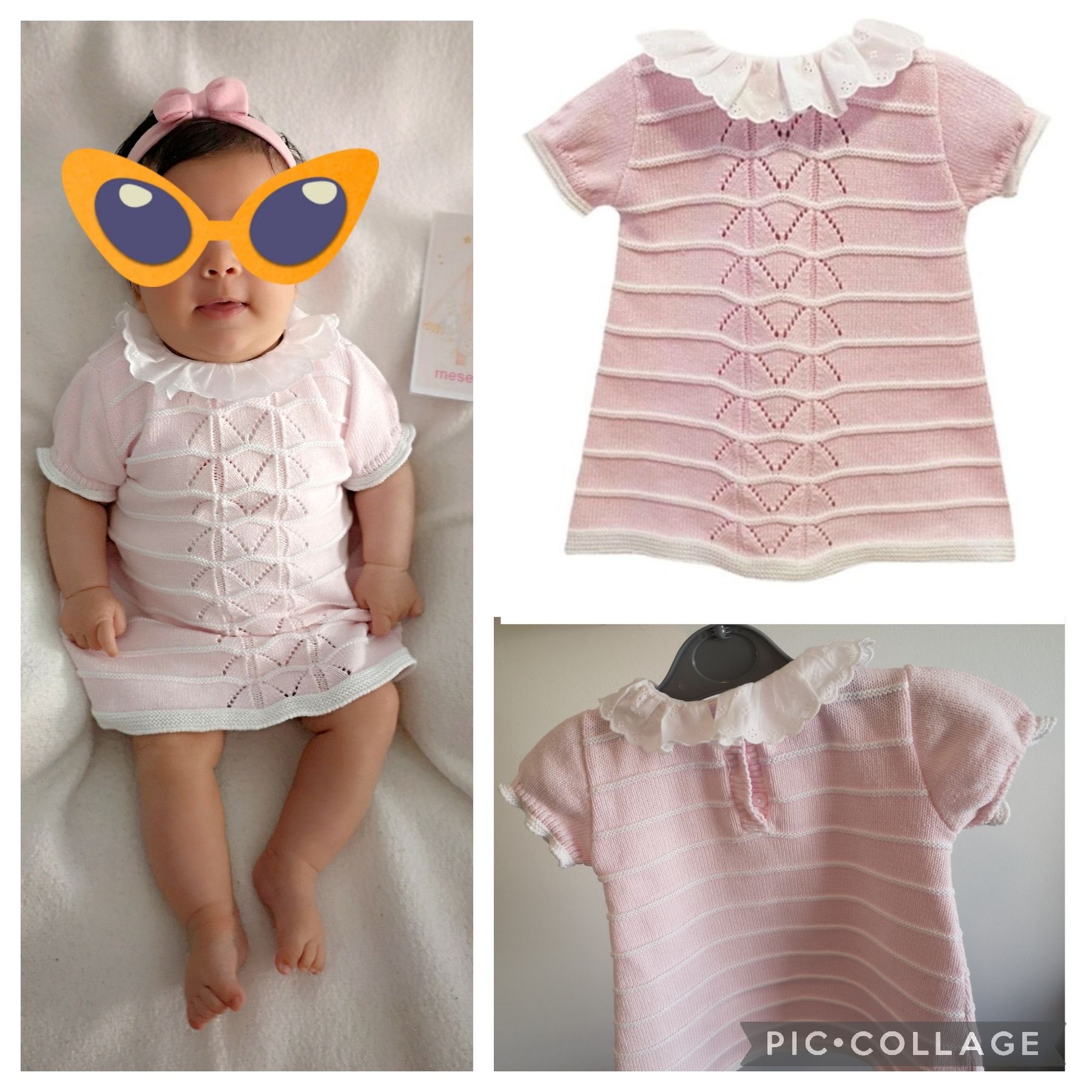 Vestido curto de malha de algodão 6 meses 
Artigo usado 1x, está perfe