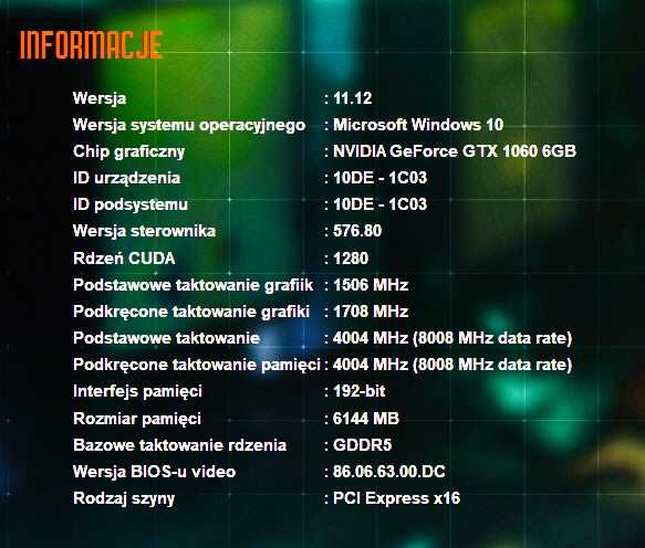 Karta graficzna NVidia GTX 1060 Gainward DDR5 6GB
