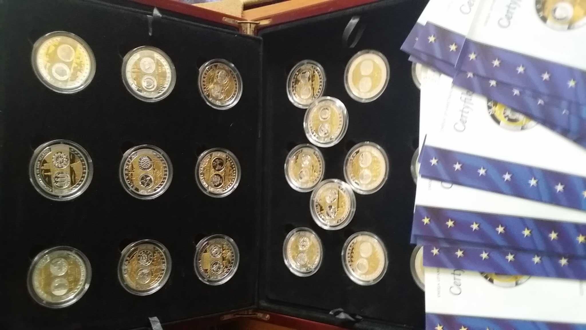 Monety, numizmaty WspólnaWalutaEuro,  srebro Ag999, zestawy po 20 szt.