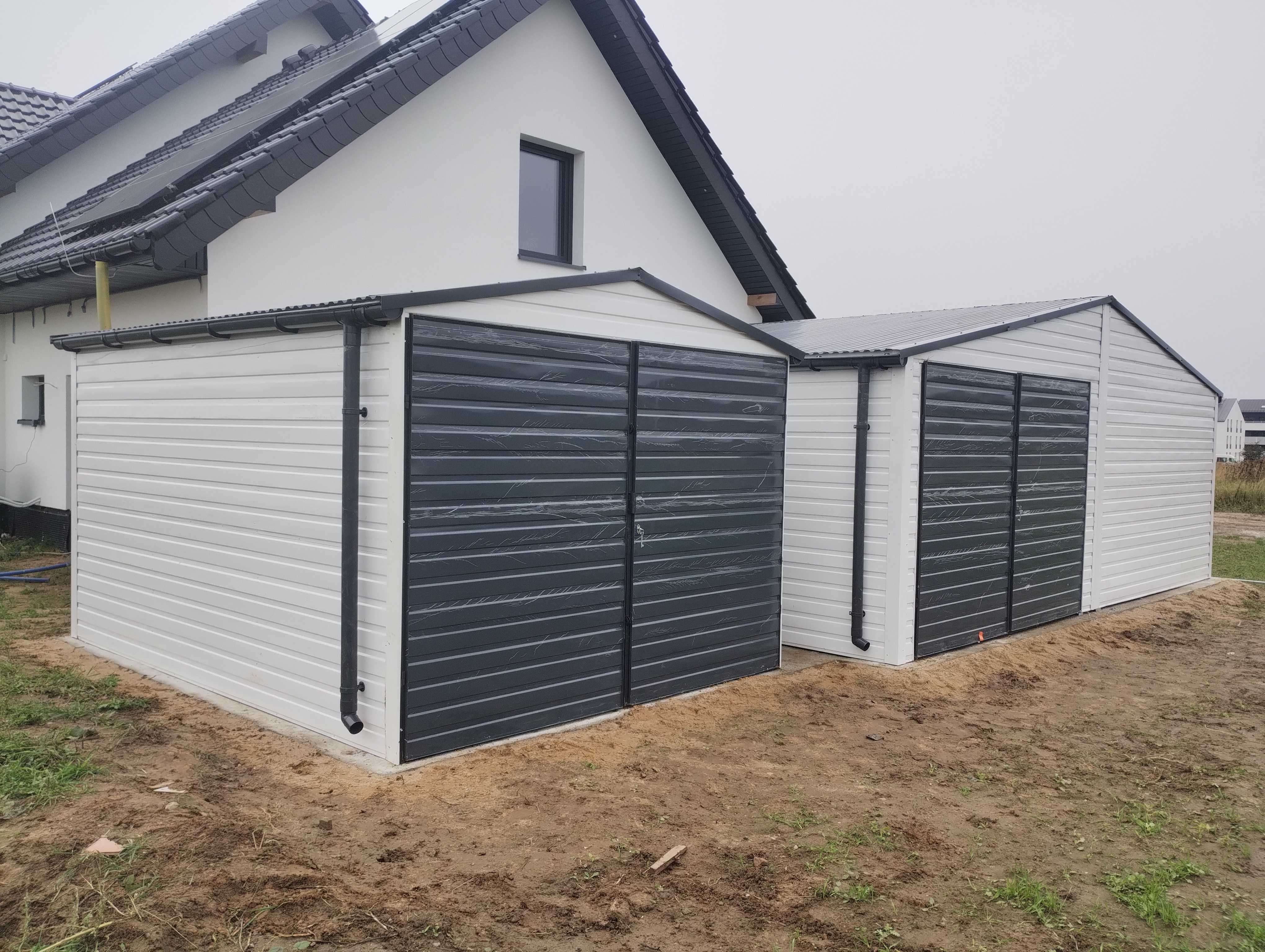 garaż 4,5x6 i wiata 1,5x6 drewnopodobny, wiaty, blaszaki drewnopodobne