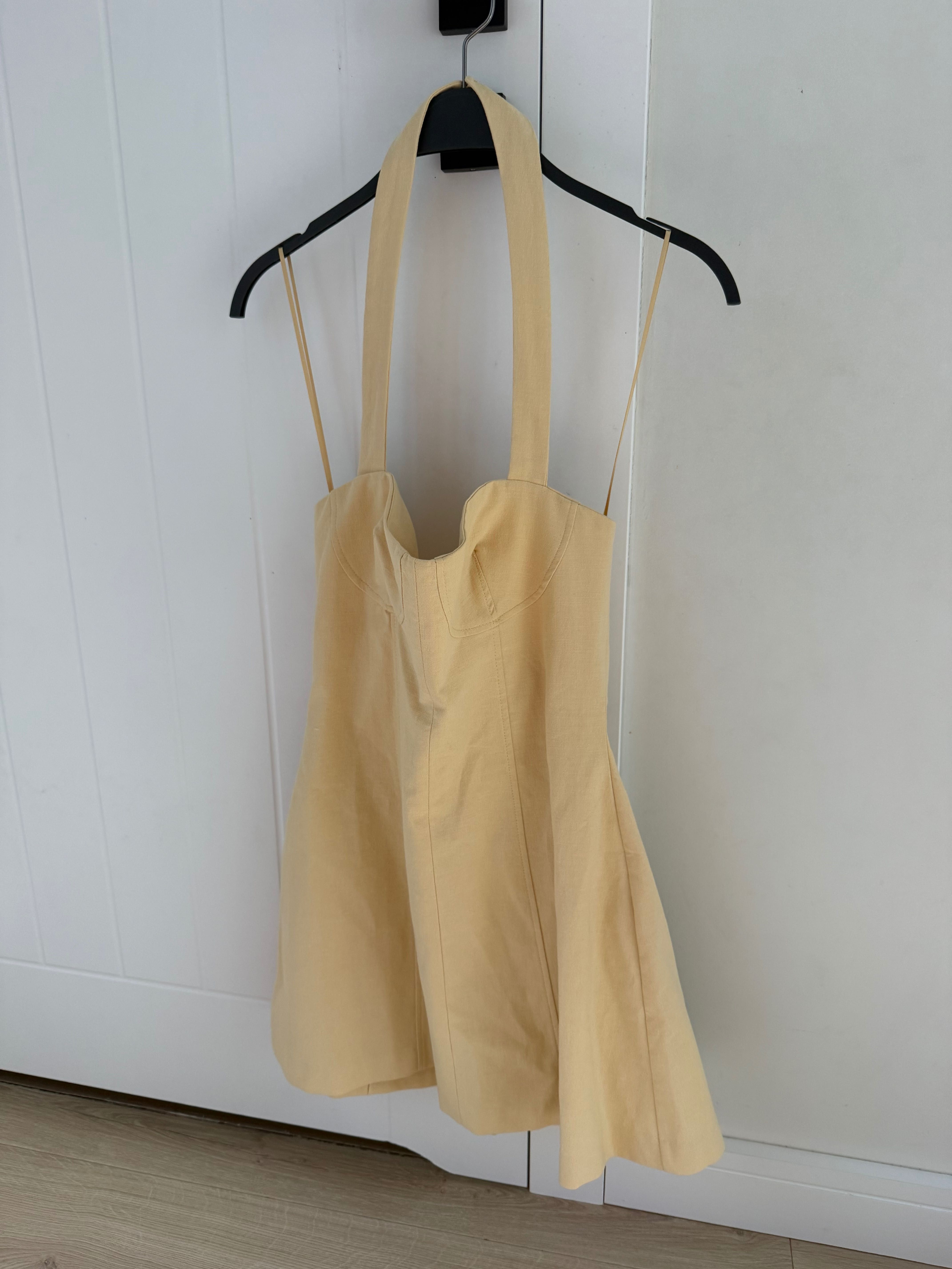 Zara sukienka mini ze spodenkami butter yellow  masełkowa M