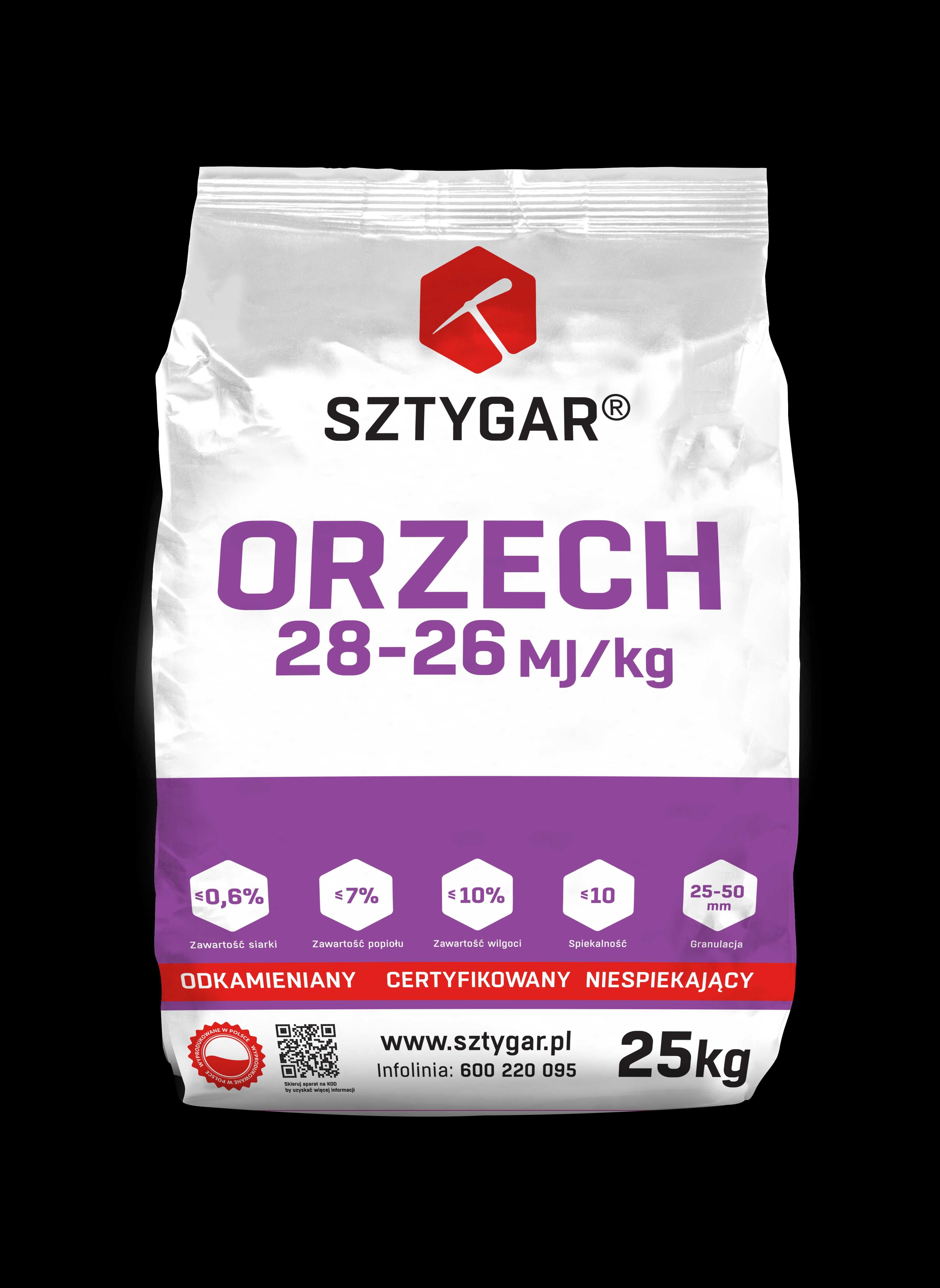 Ekogroszek Groszek SZTYGAR ULTRA PREMIUM ORZECH 28-26MJ węgiel