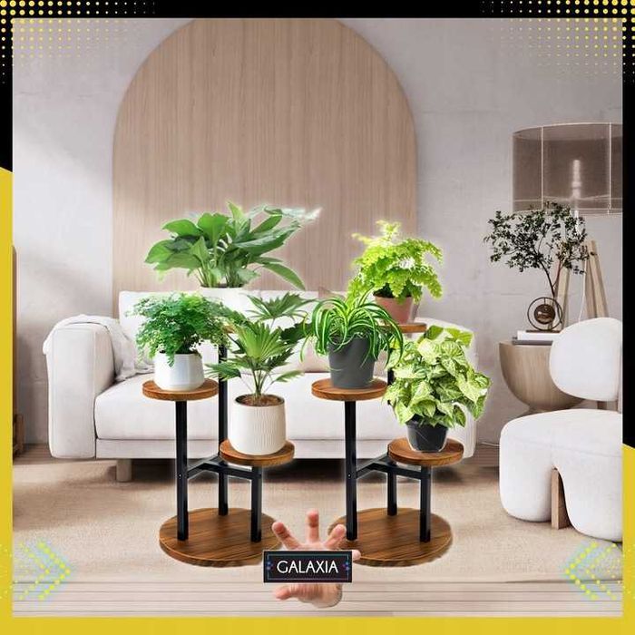 STOJĄCY KWIETNIK Drewniany Loft Stojak na Kwiaty Kwiatki Rośliny